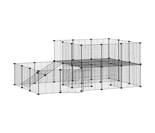 44 Paneeliga Lemmiklooma Aedik Uksega, Must, 35 X 35 cm Teras
