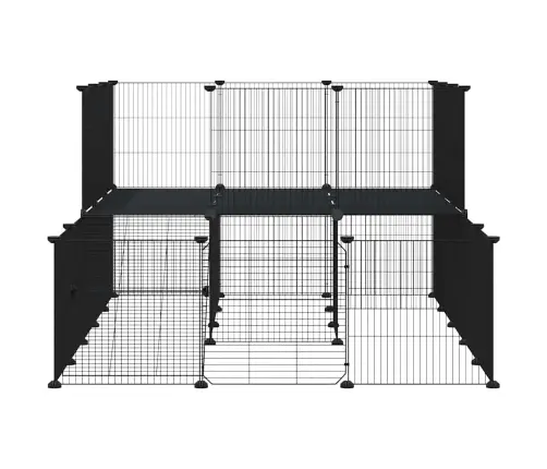 44 Paneeliga Lemmiklooma Aedik Uksega, Must, 35 X 35 cm Teras