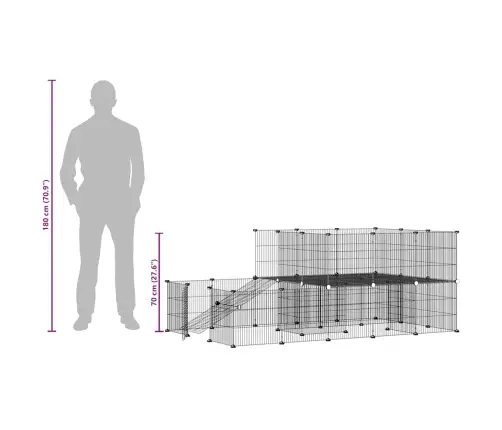 44 Paneeliga Lemmiklooma Aedik Uksega, Must, 35 X 35 cm Teras