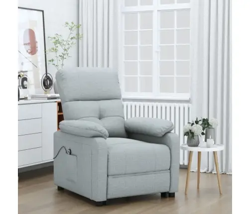 Atpūtas Krēsls, Paceļams, Gaiši Pelēks Audums Vidaxl