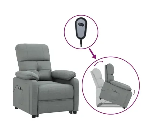 Atpūtas Krēsls, Paceļams, Tumši Pelēks Audums Vidaxl