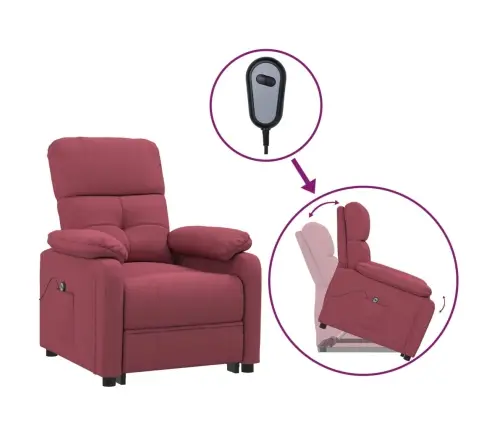 Püsti Tõusmist Toetav Tugitool, Veinipunane, Kangas