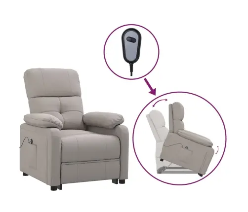 Atpūtas Krēsls, Paceļams, Pelēkbrūns Audums Vidaxl