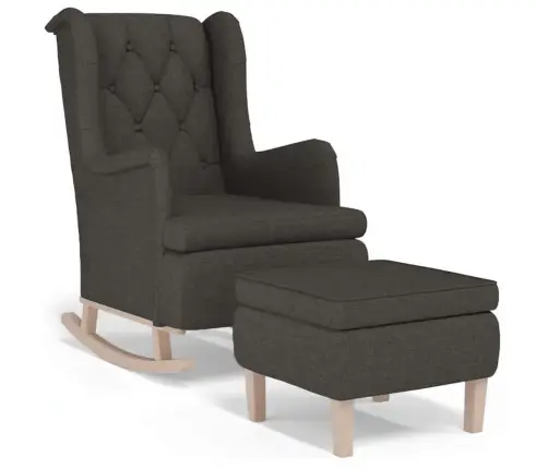 Šūpuļkrēsls Ar Soliņu, Tumši Pelēks Audums Vidaxl