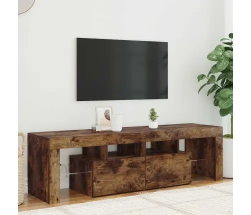 Televizoriaus Spintelė Su Led, Dūminio Ąžuolo, 140X36,5X40Cm
