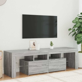 Tv Skapītis Ar Led Lampiņām, Pelēka Ozola Krāsa, 140X36,5X40 Cm Vidaxl