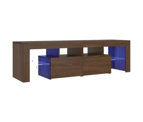 Tv Skapītis Ar Led Apgaismojumu, Ozolkoka Krāsa, 140X36,5X40 Cm Vidaxl