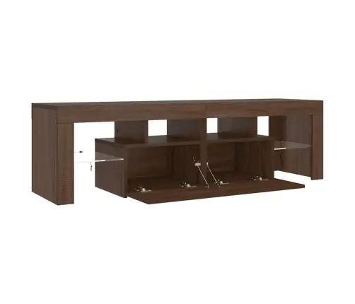 Tv Skapītis Ar Led Apgaismojumu, Ozolkoka Krāsa, 140X36,5X40 Cm Vidaxl