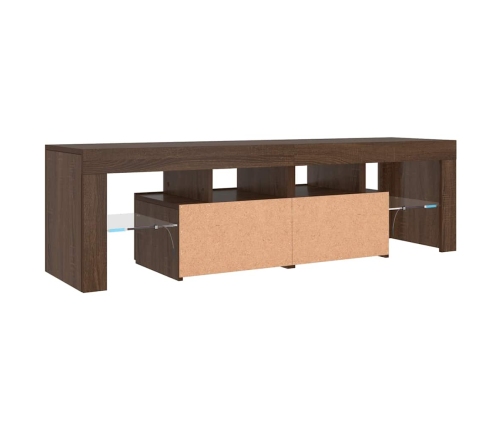 Tv Skapītis Ar Led Apgaismojumu, Ozolkoka Krāsa, 140X36,5X40 Cm Vidaxl