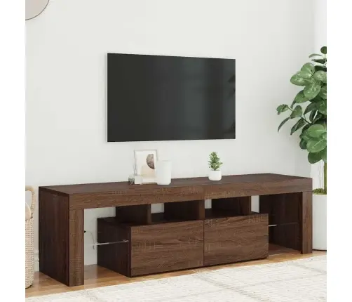 Tv Skapītis Ar Led Apgaismojumu, Ozolkoka Krāsa, 140X36,5X40 Cm Vidaxl