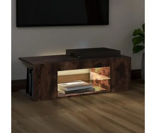 Telerialus Led-Tuledega, Suitsutatud Tamm, 90 X 39 X 30 Cm Telerialus Led-Tuledega, Suitsutatud Tamm, 90 X 39 X 30 Cm