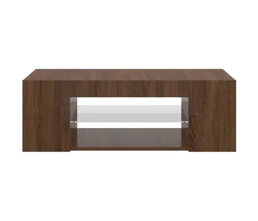 Tv Galdiņš Ar Led Apgaismojumu, Ozolkoka, 90X39X30 Cm Vidaxl