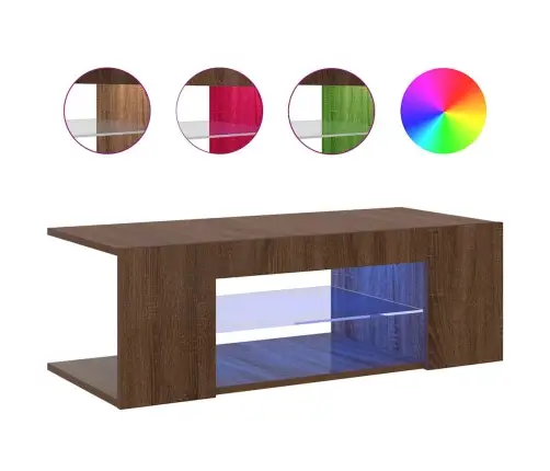 Tv Galdiņš Ar Led Apgaismojumu, Ozolkoka, 90X39X30 Cm Vidaxl