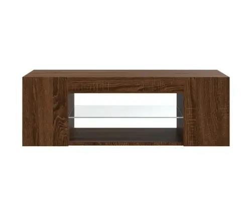 Tv Galdiņš Ar Led Apgaismojumu, Ozolkoka, 90X39X30 Cm Vidaxl