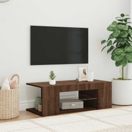 Televizoriaus Spintelė Su Led, Ruda Ąžuolo, 90X39X30Cm