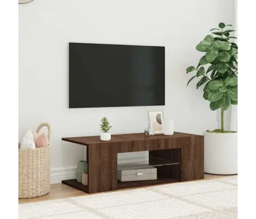 Tv Galdiņš Ar Led Apgaismojumu, Ozolkoka, 90X39X30 Cm Vidaxl