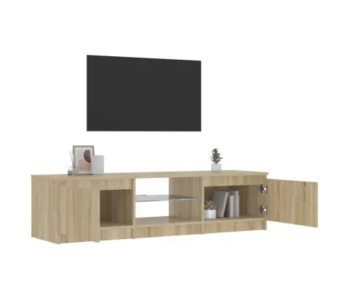 Tv Skapītis Ar Led Apgaismojumu, Ozolkoka Krāsa, 140X40X36 Cm Vidaxl