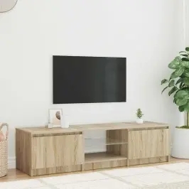 Tv Skapītis Ar Led Apgaismojumu, Ozolkoka Krāsa, 140X40X36 Cm Vidaxl