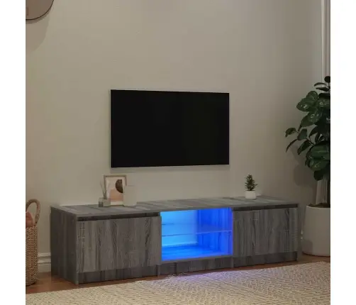 Tv Skapītis Ar Led, Pelēka Ozolkoka Krāsa, 140X40X36 Cm Vidaxl