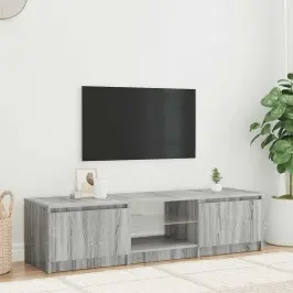 Tv Skapītis Ar Led, Pelēka Ozolkoka Krāsa, 140X40X36 Cm Vidaxl