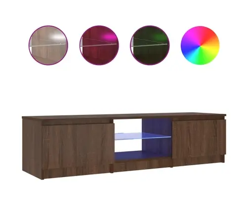 Tv Skapītis Ar Led Apgaismojumu, Ozolkoka Krāsa, 140X40X36 Cm Vidaxl
