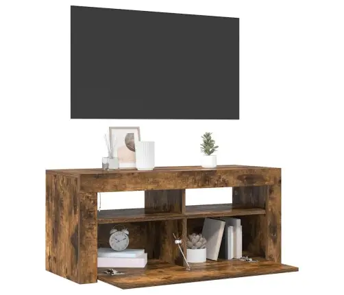 Tv Skapītis Ar Led Apgaismojumu, Ozolkoka Krāsa, 90X35X40 Cm Vidaxl