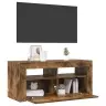 Tv Skapītis Ar Led Apgaismojumu, Ozolkoka Krāsa, 90X35X40 Cm Vidaxl