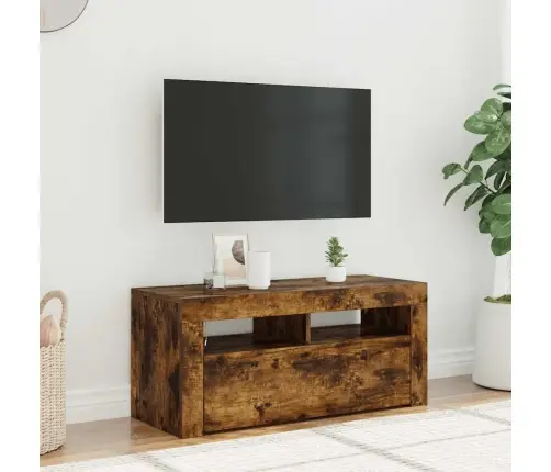 Tv Skapītis Ar Led Apgaismojumu, Ozolkoka Krāsa, 90X35X40 Cm Vidaxl