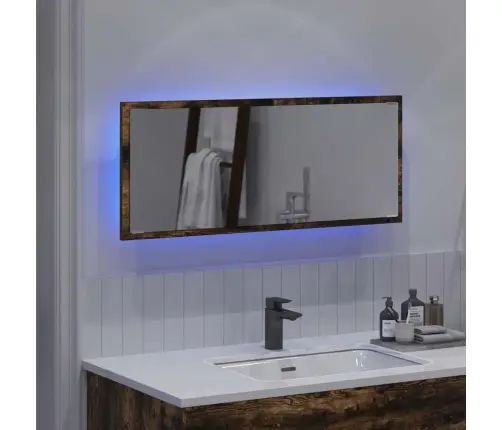 Veidrodis Rūkyta Ąžuolas 90 X 8,5 X 37 Cm Apdirbta Mediena