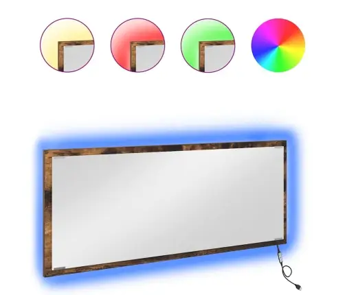 Veidrodis Rūkyta Ąžuolas 90 X 8,5 X 37 Cm Apdirbta Mediena