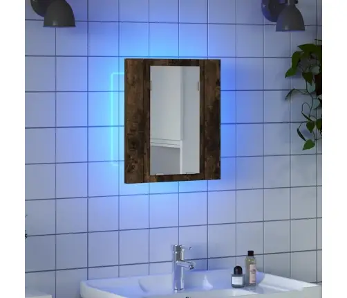 Vannasistabas Spoguļskapītis, Led, Ozolkoka Krāsa, 40X12X45 Cm Vidaxl