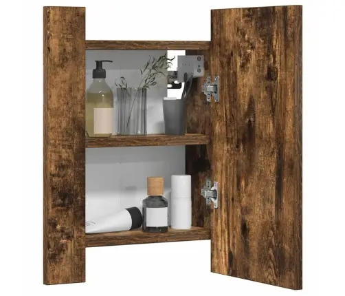 Vannasistabas Spoguļskapītis, Led, Ozolkoka Krāsa, 40X12X45 Cm Vidaxl