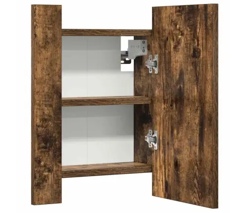 Vannasistabas Spoguļskapītis, Led, Ozolkoka Krāsa, 40X12X45 Cm Vidaxl