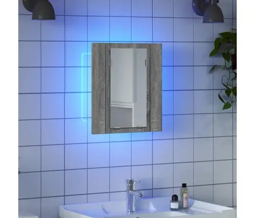 Led-Peegelkapp, Hall Sonoma, 40X12X45 cm Tehispuit