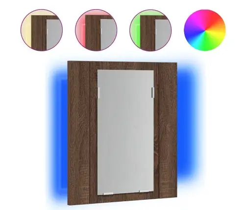 Vannasistabas Spoguļskapītis, Led, Brūns, 40X12X45 Cm Vidaxl