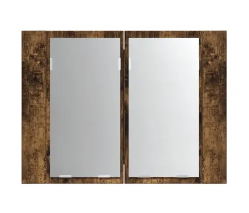 Led-Peegelkapp, Suitsutatud Tamm, 60 X 12 X 45 cm Tehispuit