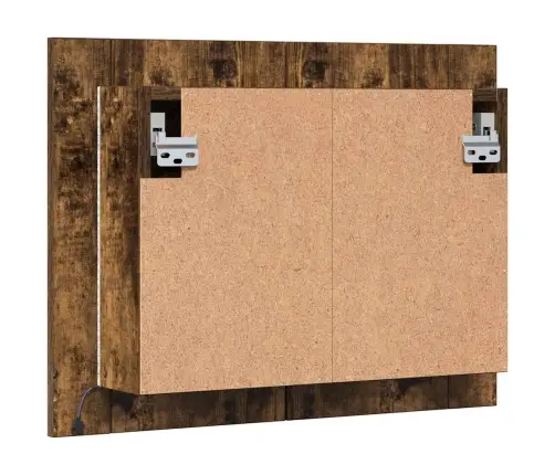 Led-Peegelkapp, Suitsutatud Tamm, 60 X 12 X 45 cm Tehispuit