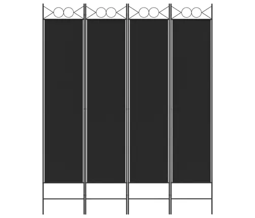Kambario Pertvara, 4 Dalių, Juodos Spalvos, 160X200cm Audinys