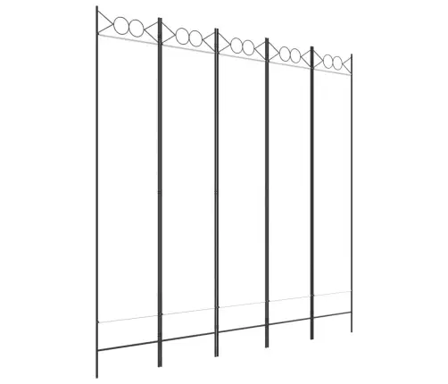 5-Paneļu Istabas Aizslietnis, 200X200 Cm, Balts Audums Vidaxl