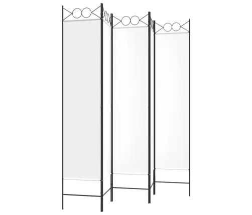 5-Paneļu Istabas Aizslietnis, 200X200 Cm, Balts Audums Vidaxl