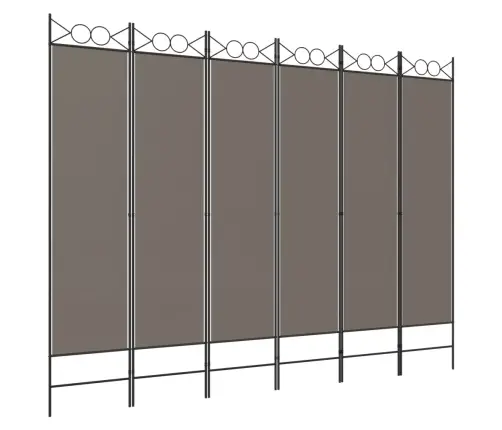 6-Paneļu Istabas Aizslietnis, 240X200 Cm, Antracītpelēks Audums Vidaxl