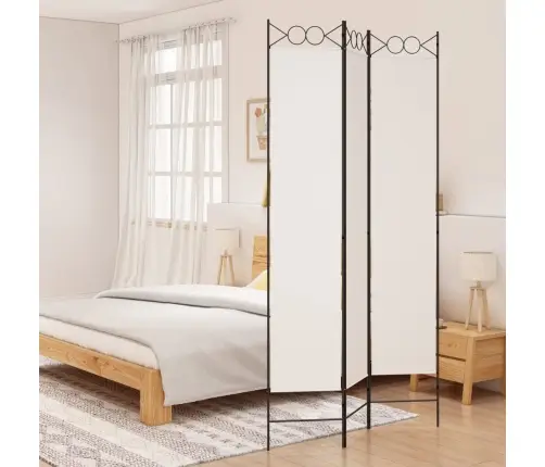 3-Paneļu Istabas Aizslietnis, 120X200 Cm, Balts Audums Vidaxl