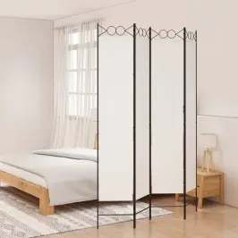4-Paneļu Istabas Aizslietnis, 160X220 Cm, Balts Audums Vidaxl