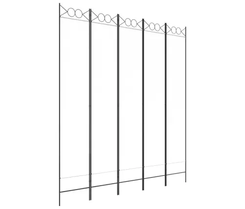 5-Paneļu Istabas Aizslietnis, 200X220 Cm, Balts Audums Vidaxl