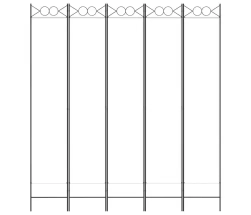 5-Paneļu Istabas Aizslietnis, 200X220 Cm, Balts Audums Vidaxl