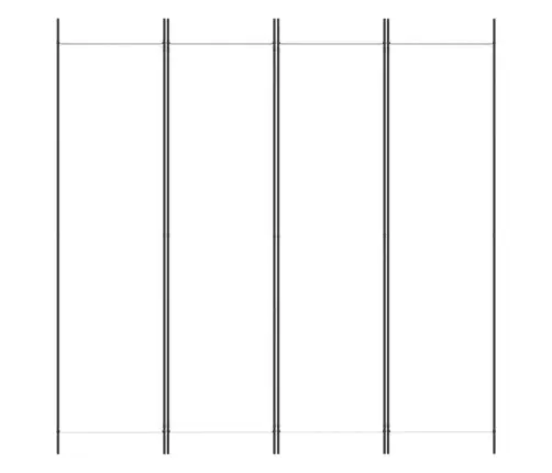 4-Paneļu Istabas Aizslietnis, 200X200 Cm, Balts Audums Vidaxl