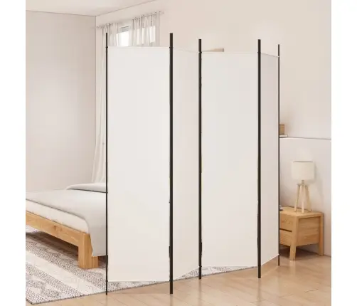 4-Paneļu Istabas Aizslietnis, 200X200 Cm, Balts Audums Vidaxl