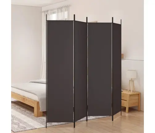 4-Paneļu Istabas Aizslietnis, 200X200 Cm, Brūns Audums Vidaxl