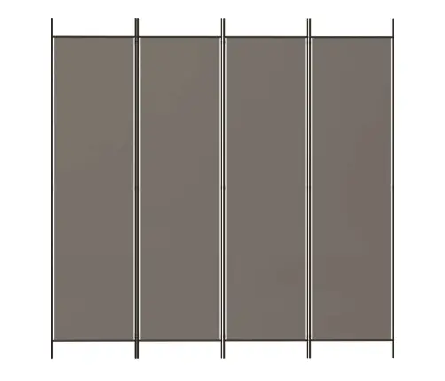 4-Paneļu Istabas Aizslietnis, 200X200 Cm, Antracītpelēks Audums Vidaxl