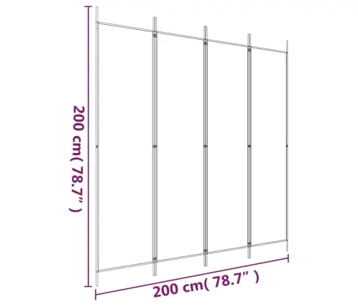 4-Paneļu Istabas Aizslietnis, 200X200 Cm, Antracītpelēks Audums Vidaxl